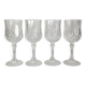 4 white wine stemmed glasses in Arques crystal, Longchamp vintage model
