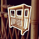 Rattan magazine rack