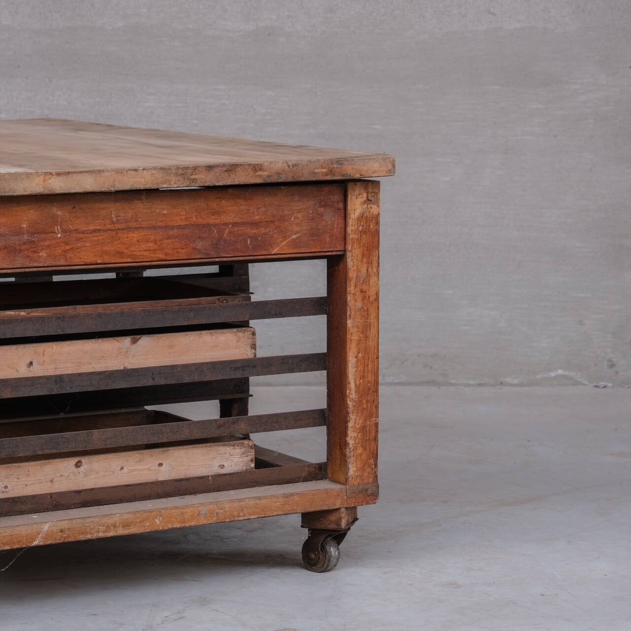 Antique English Bakers Kitchen Worktop or Kitchen Island Table