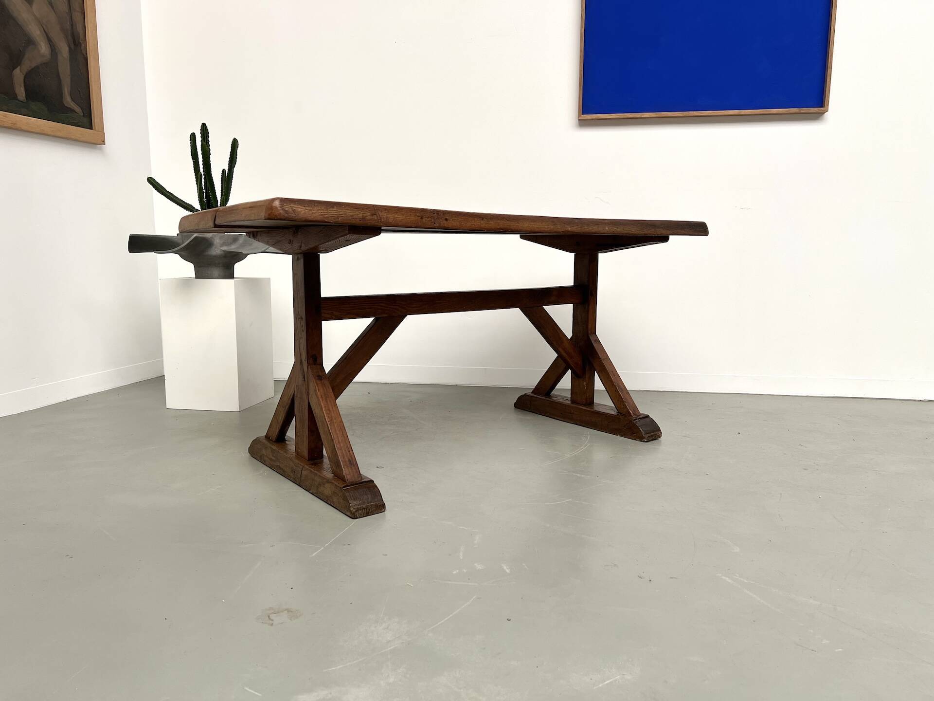 19th century brutalist oak table
