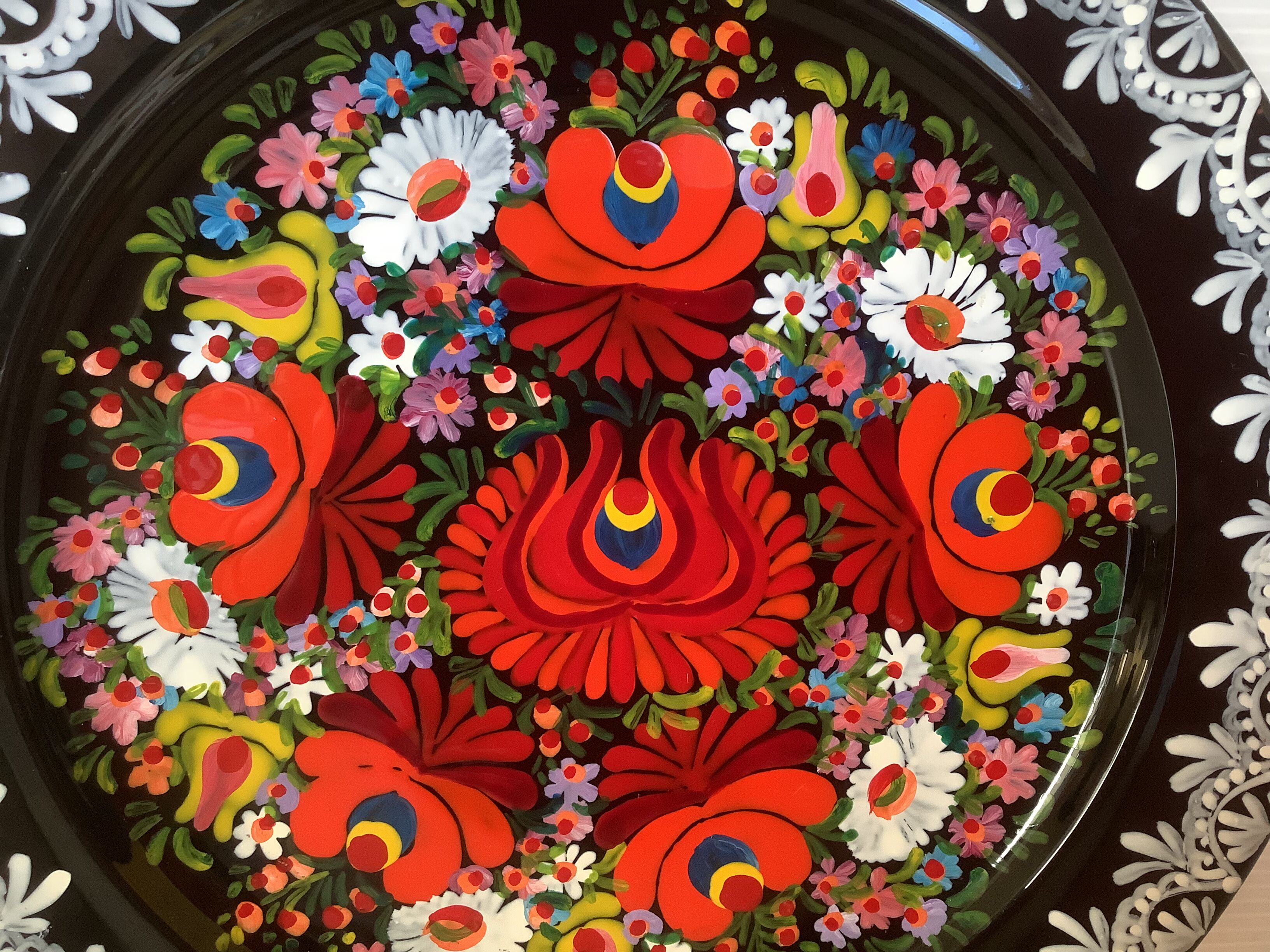 Hand-painted Russian embossed plate
