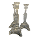 3 clear glass candle holders