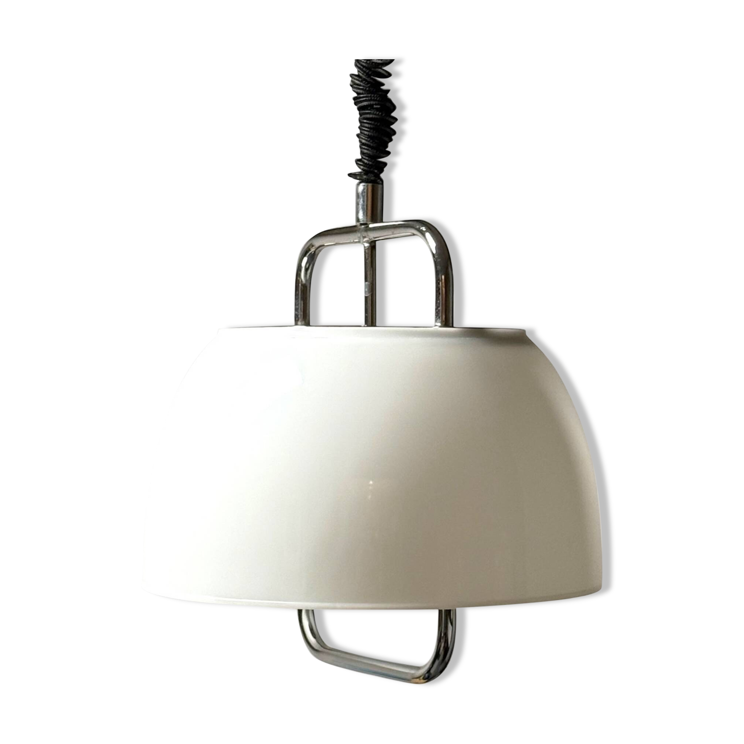 Pendant Lamp Harvey Guzzini with Large Acrylic Shade, 1970s