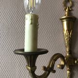 Bronze wall lamp with double candle