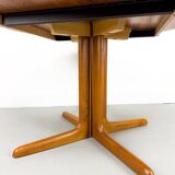 Danish Round Teak Dining Table with Extensions, 1970s