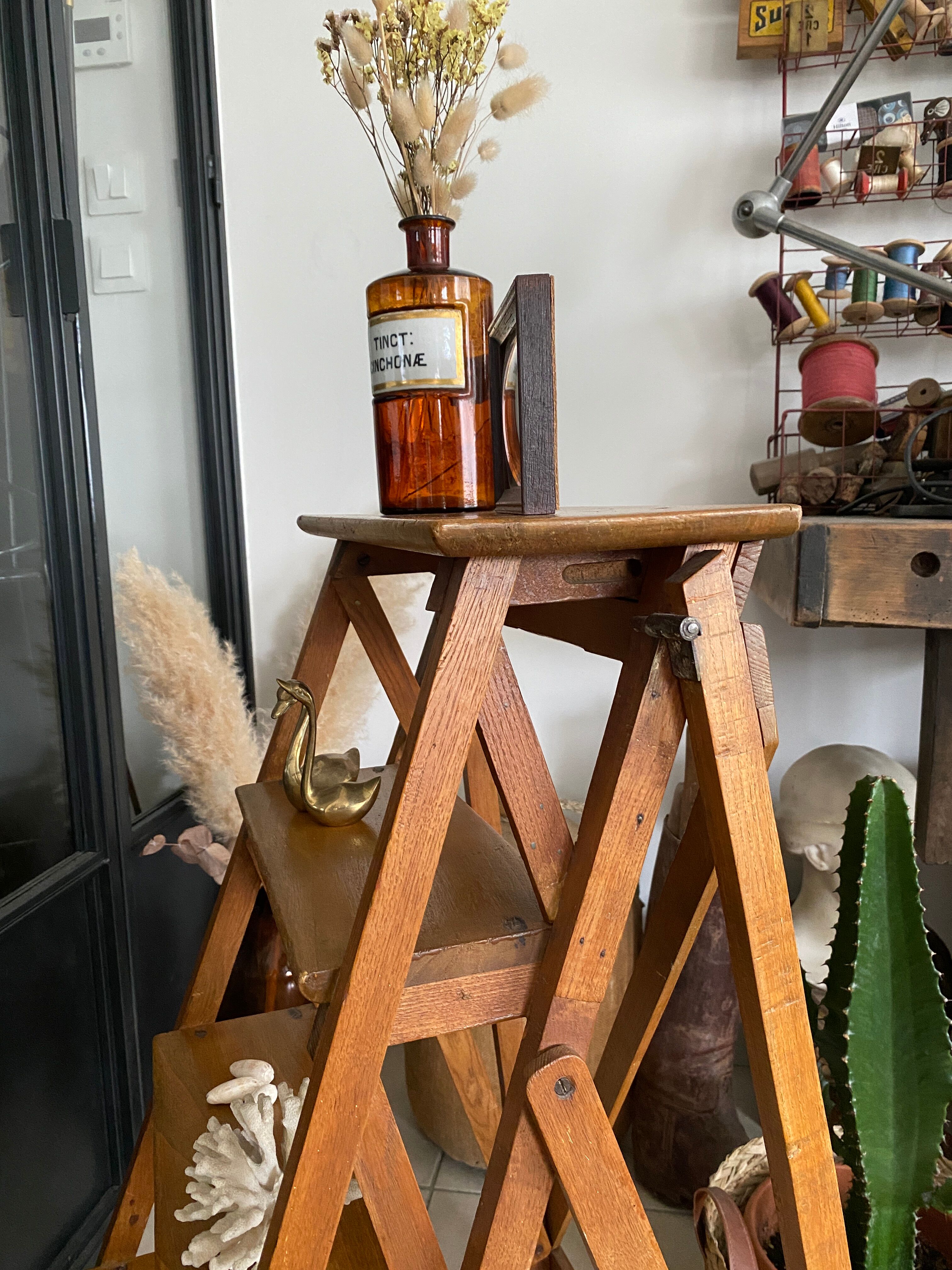 Vintage wooden stepladder