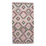 Tapis kilim graphique pastel – Un bijou artisanal pour une déco audacieuse