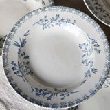 Antique deep plates in ivory and blue ironstone - Manufacture de G