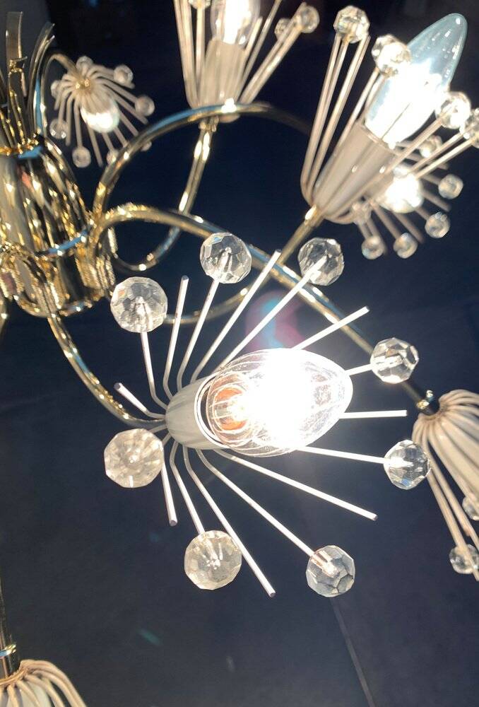 Austrian flower chandelier by Emil Stejnar for Rupert Nikoll, Vienna, Austria, 1950s.