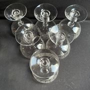 6 coupes à champagne Baccarat gravure Grecque inclinée