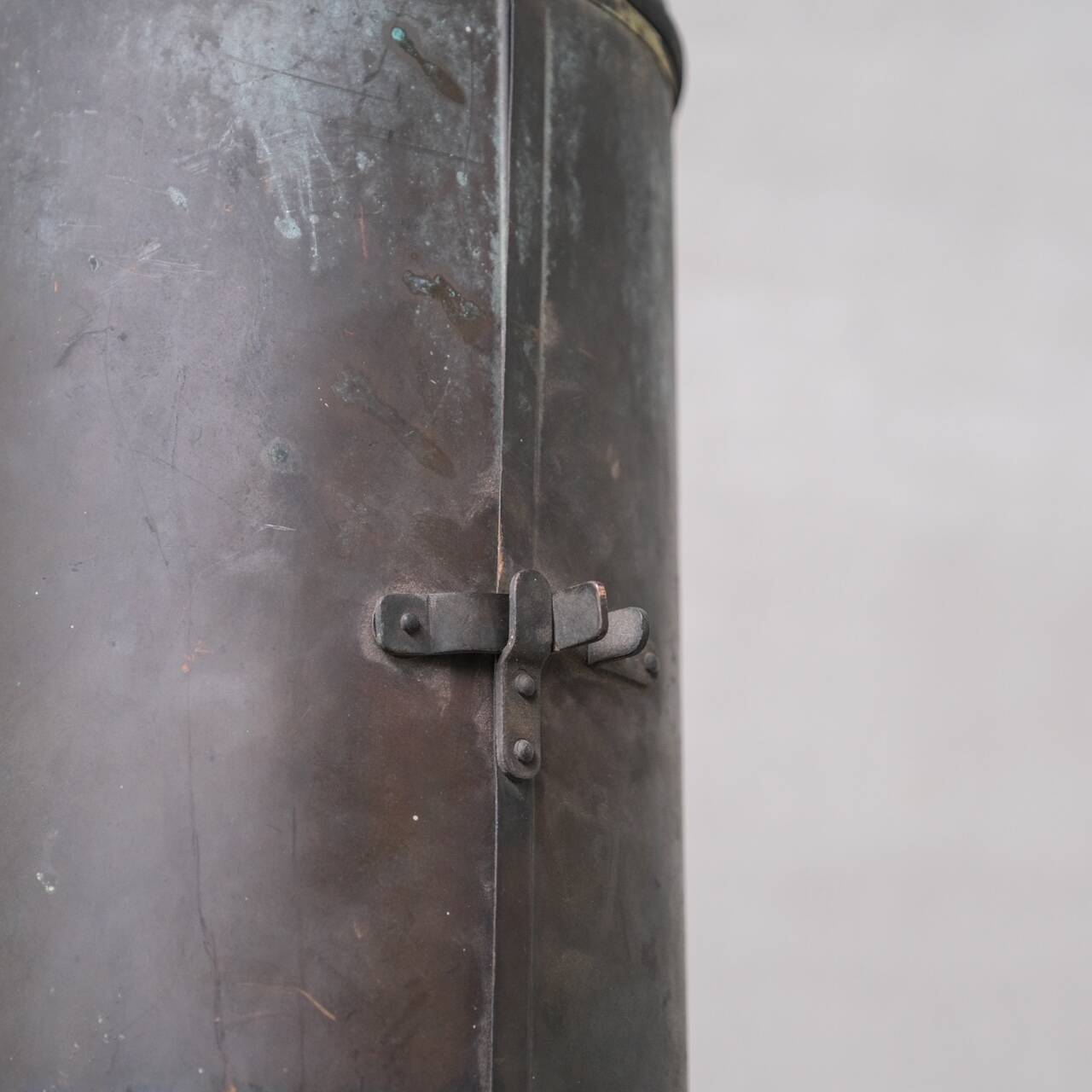 Antique xxl metal and glass pendant light