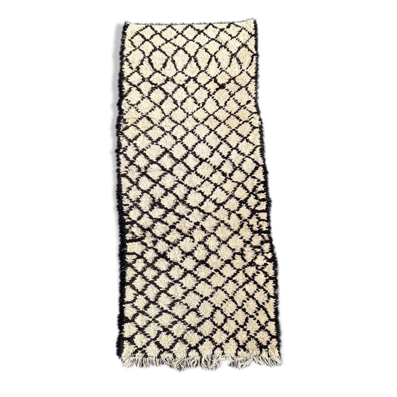 Berber carpet corridor beni ouarain vintage 90×255 cm