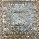 2 square ceiling lights in amber glass, 70s-80s