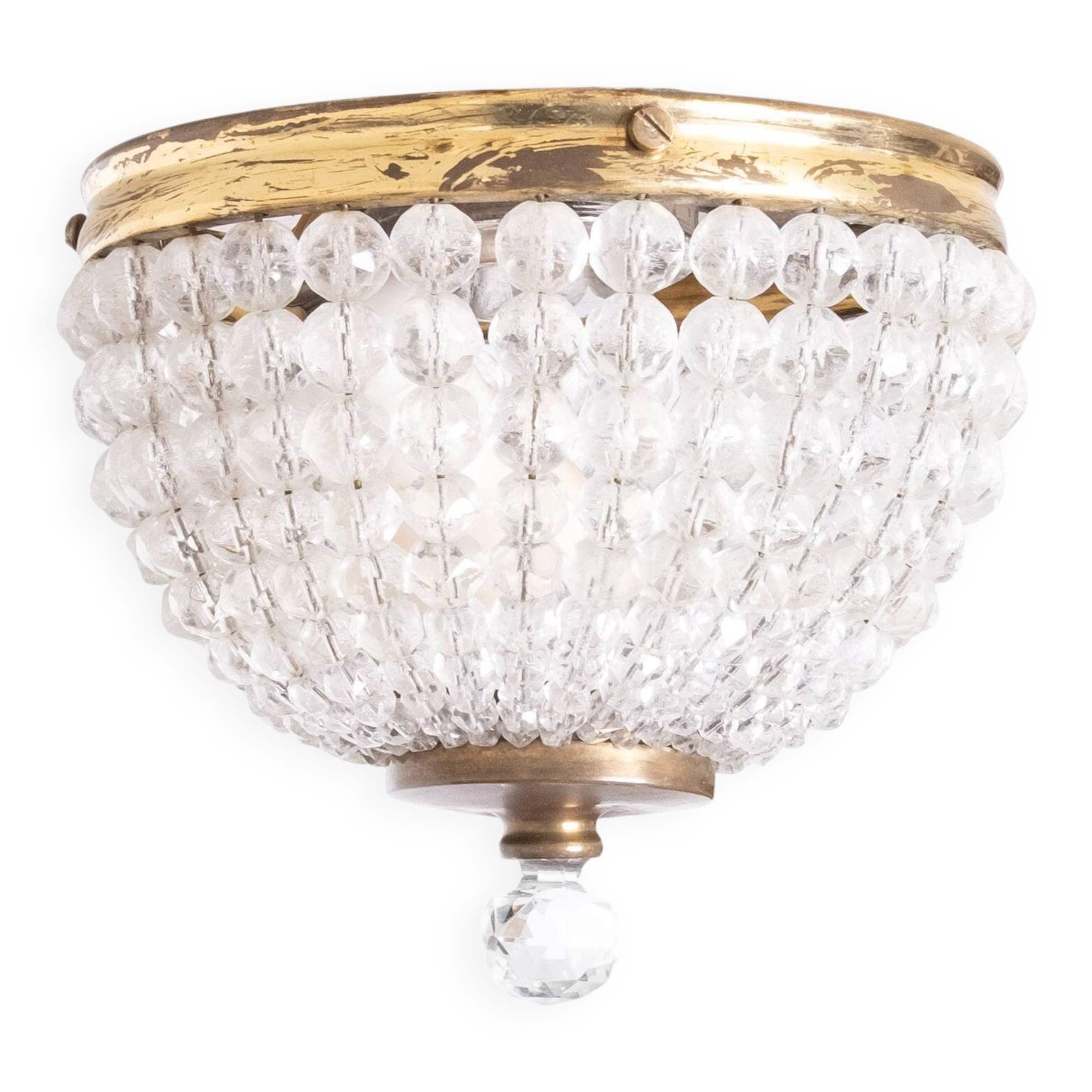Miniature Chrystal Glass Pendant lamp 1950s France