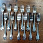 Set of 12 silver-plated forks