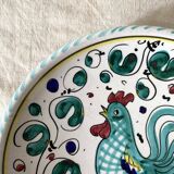 Rooster decorative plate Deruta Italy