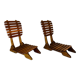 Pair of vintage folding chairs with slats, 1950-1960