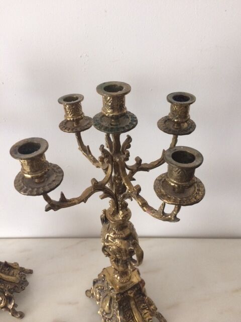 Pair of baroque bronze chandeliers