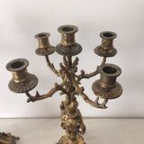 Pair of baroque bronze chandeliers