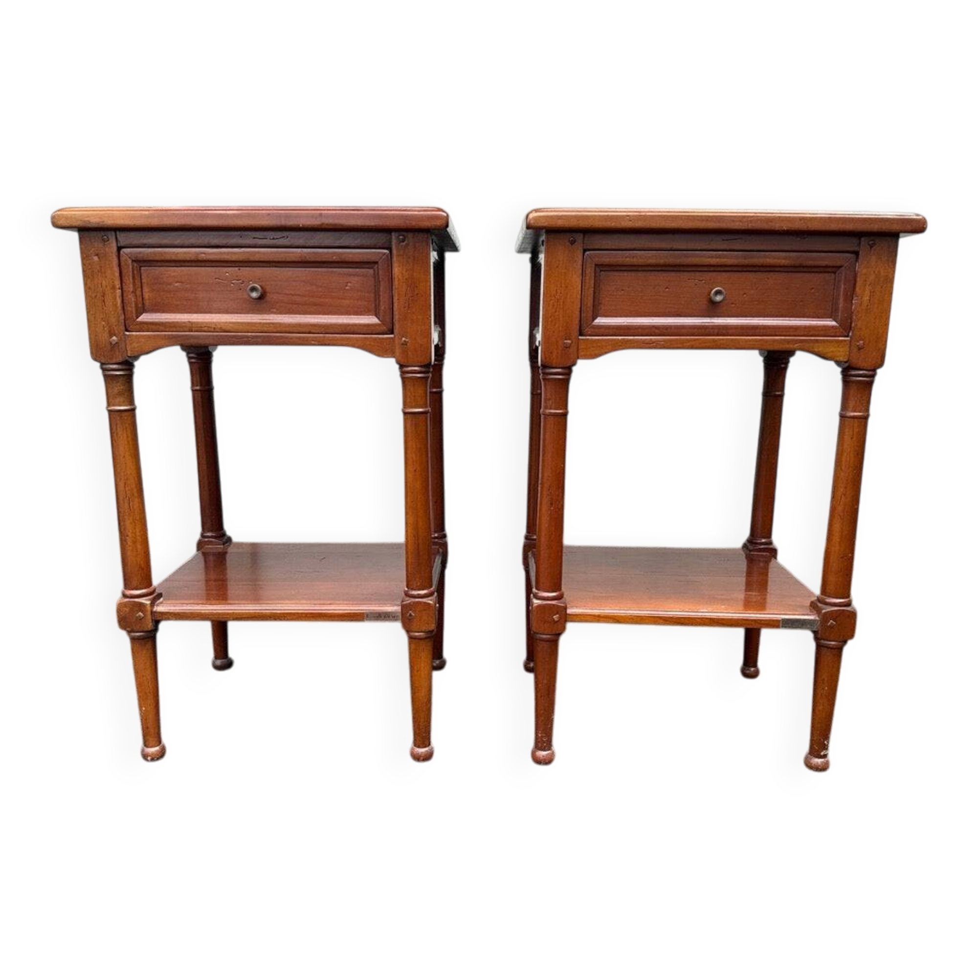 Bedside tables – Camille & Vence – furniture – pair in varnished wood