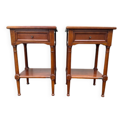 Tables de chevet – Camille & Vence – mobilier – paire en bois verni