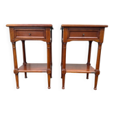 Tables de chevet – Camille & Vence – mobilier – paire en bois verni