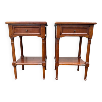 Bedside tables – Camille & Vence – furniture – pair in varnished wood