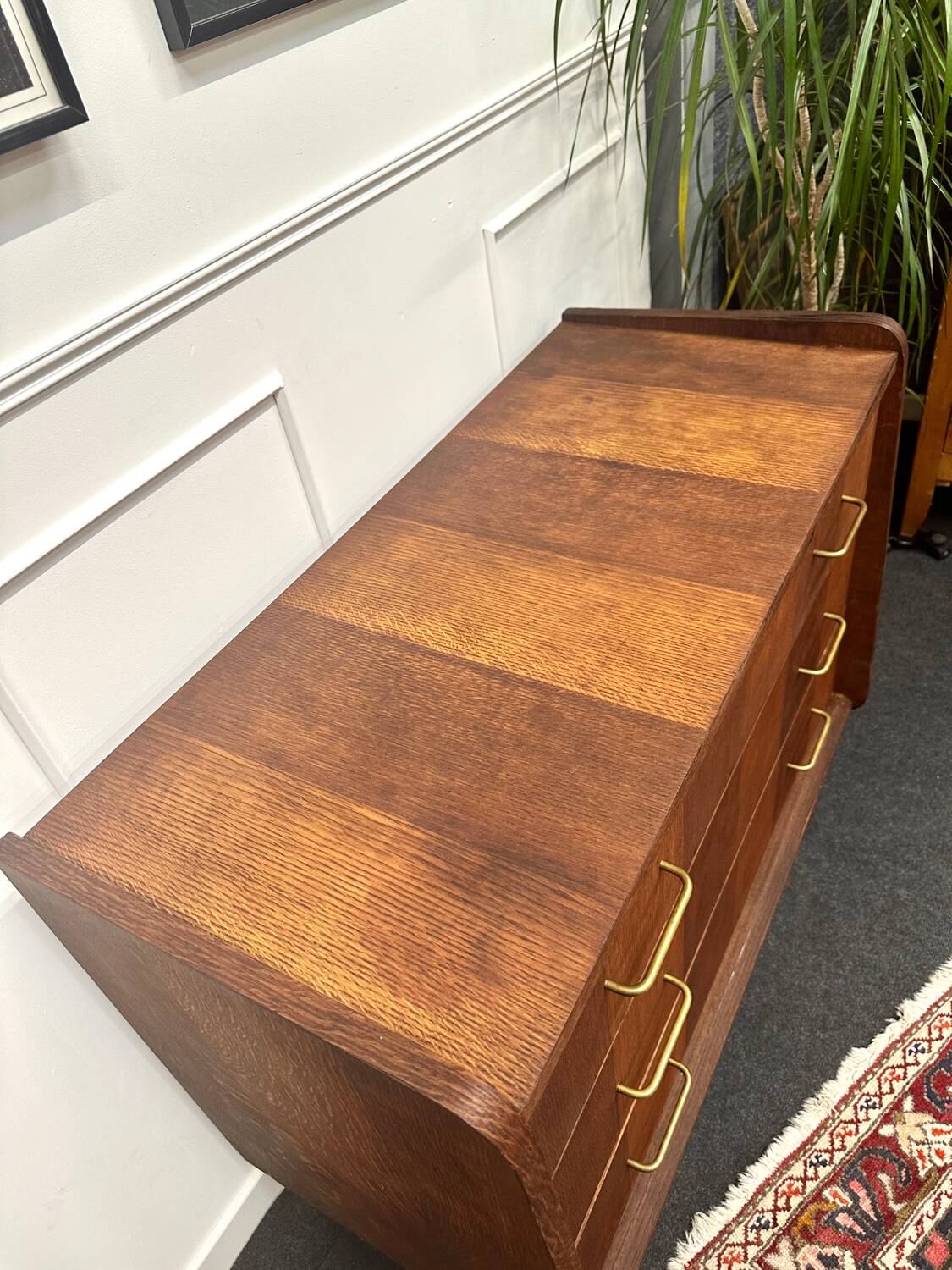 Vintage chest of drawers with compass feet