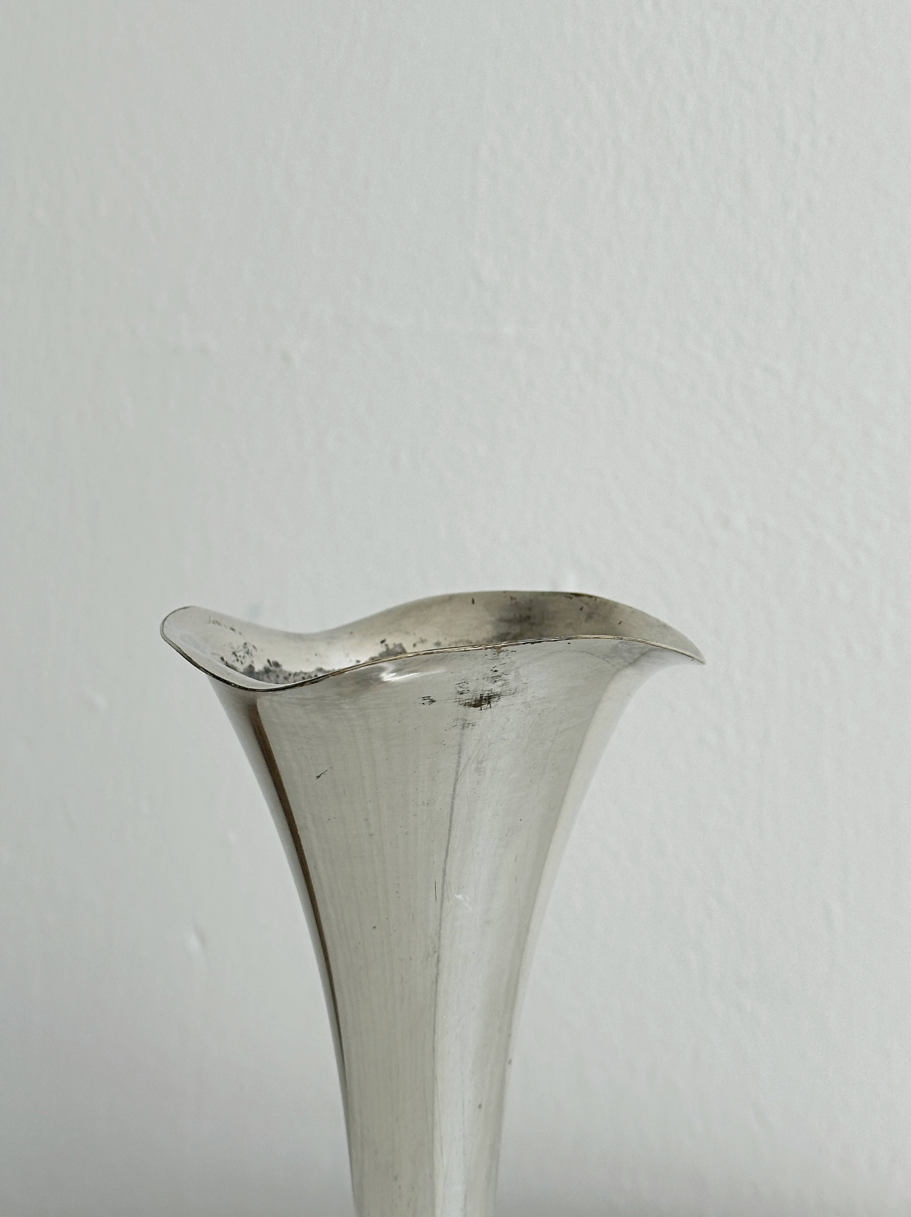 Antique metal soliflore vase