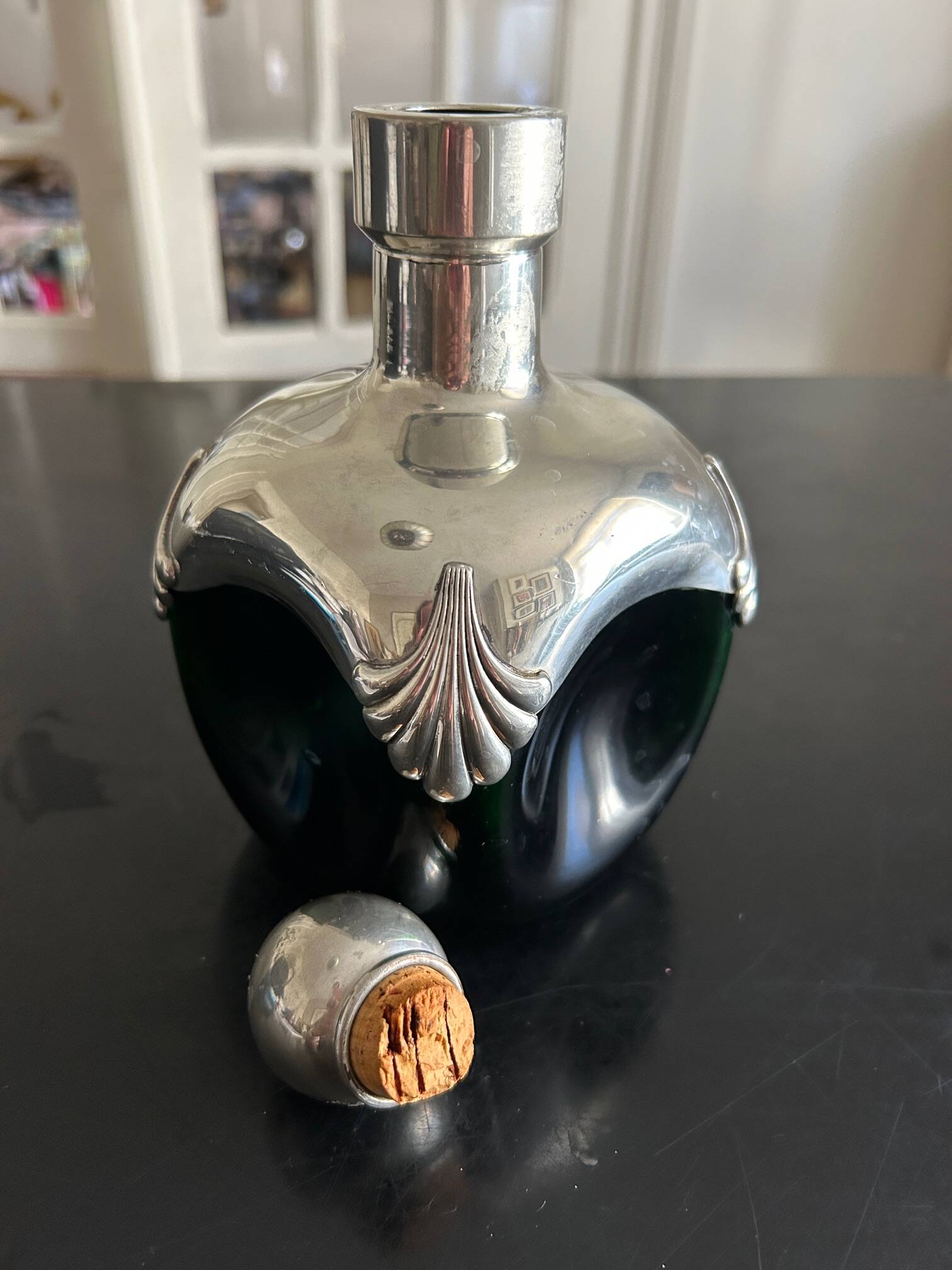 1970s chrome and glass carafe