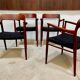 Danish teak model 56 chairs by Niels O. Møller for J.L. Møllers, 1954, set of 4