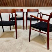 Danish teak model 56 chairs by Niels O. Møller for J.L. Møllers, 1954, set of 4