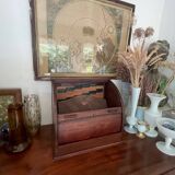 Old Flambo wooden curtain filing cabinet for desk