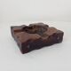Brutalist vintage ashtray from the 1960s, carved wood.