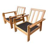 Paire de fauteuils en bois PIN
