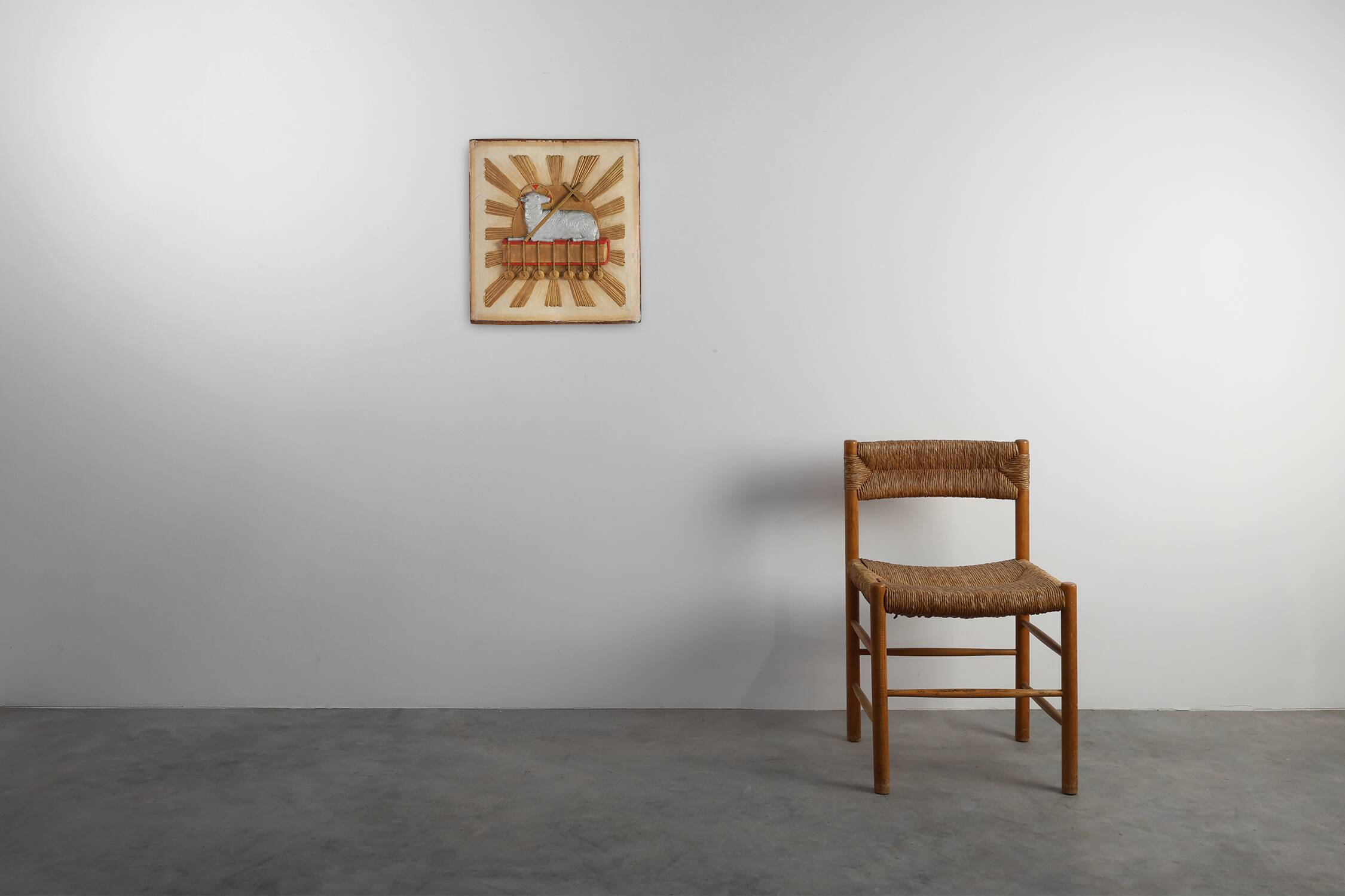 19th Century Religious Carved Wooden Agnus Dei Panel, France