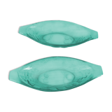 Set de 2 raviers en verre vintage