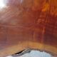 Tripod coffee table - solid okoumé wood - organic shape - brutalist style