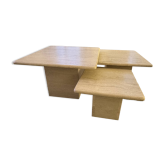 Vintage travertine coffee tables
