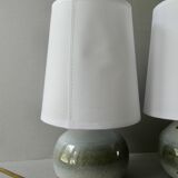 Pair of glazed ceramic lamps, 1970s-1980s