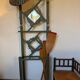 Art Deco coat rack in green patinated wood