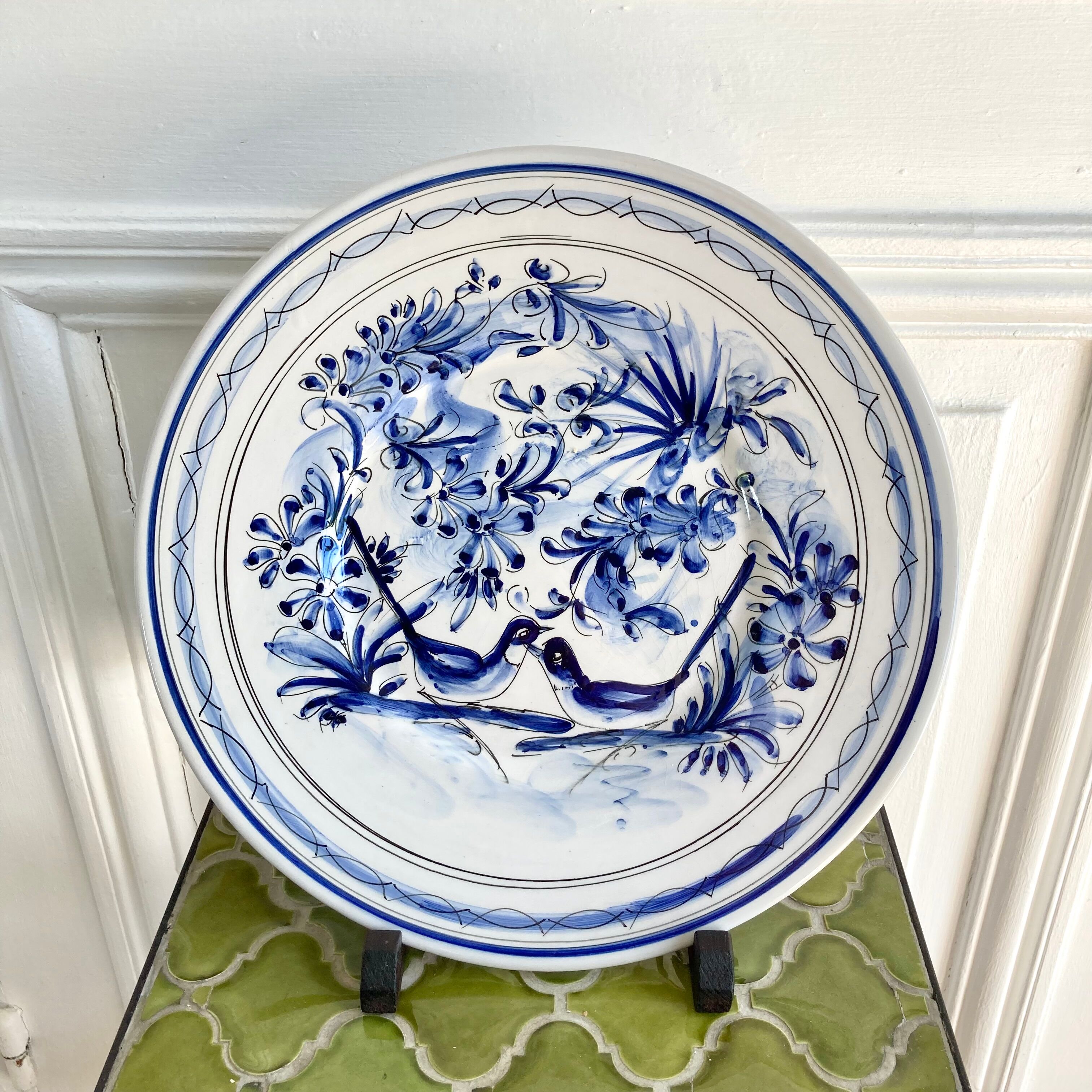 Decorative plate ceramic birds