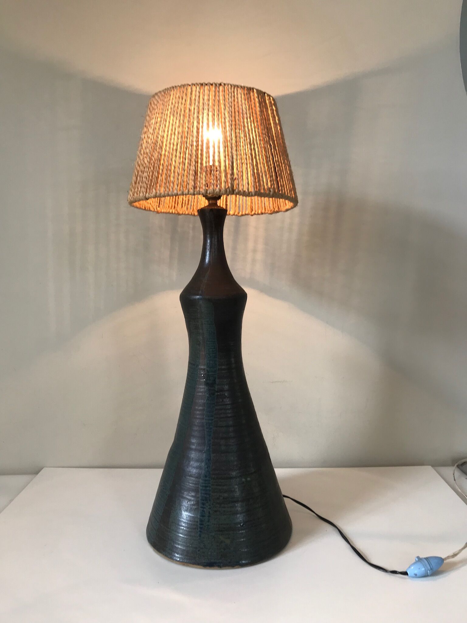 Lamp sandstone ceramic vintage 1960