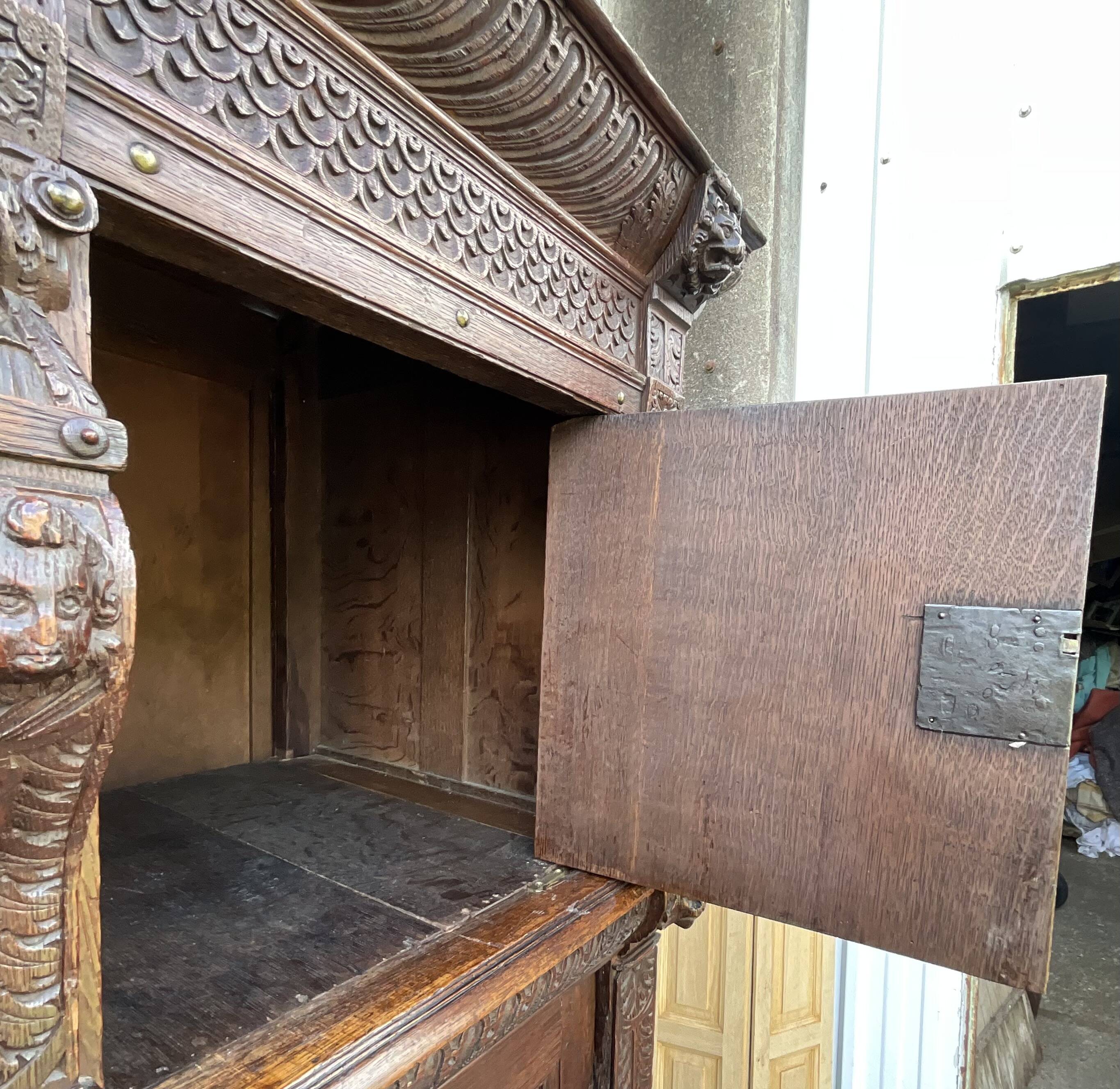 Renaissance Style Furniture in Solid Oak, Early 19th Century
