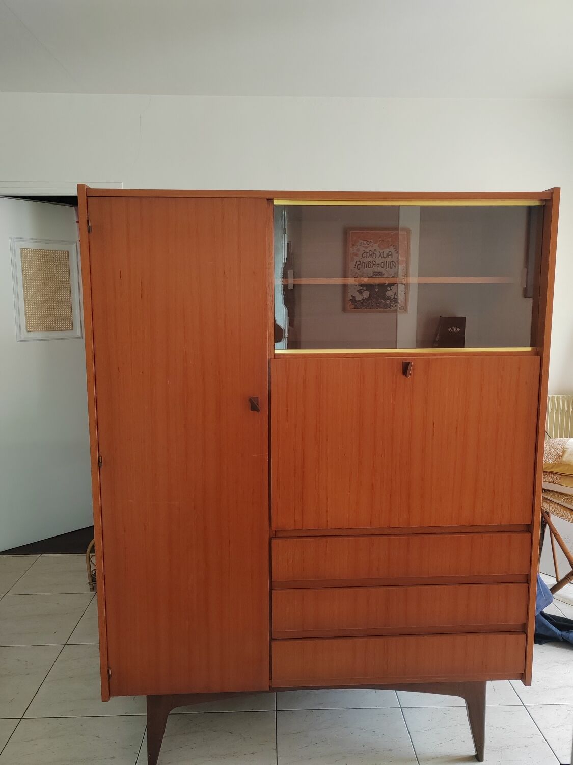 Scandinavian wardrobe, Scandinavian secretary, storage furniture.