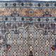 1940s handmade wool medallion rug, ivory and navy, 212 × 312 cm