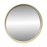 Beige vintage round mirror in a space style / wall mirror