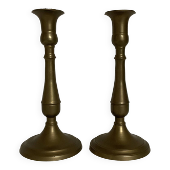 Pair of brass candlesticks