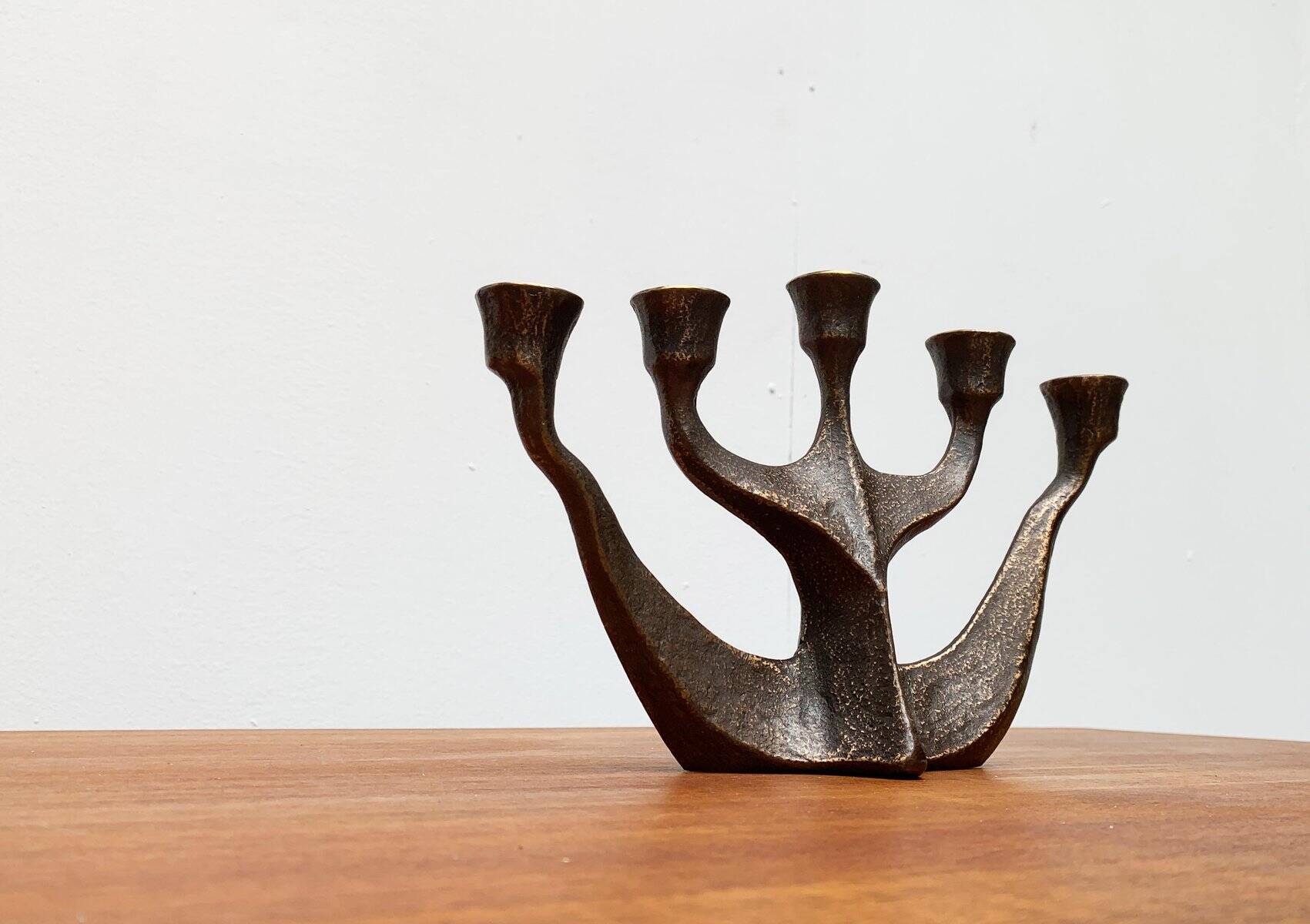 Vintage German brutalist metal candlestick by Dalbeck.