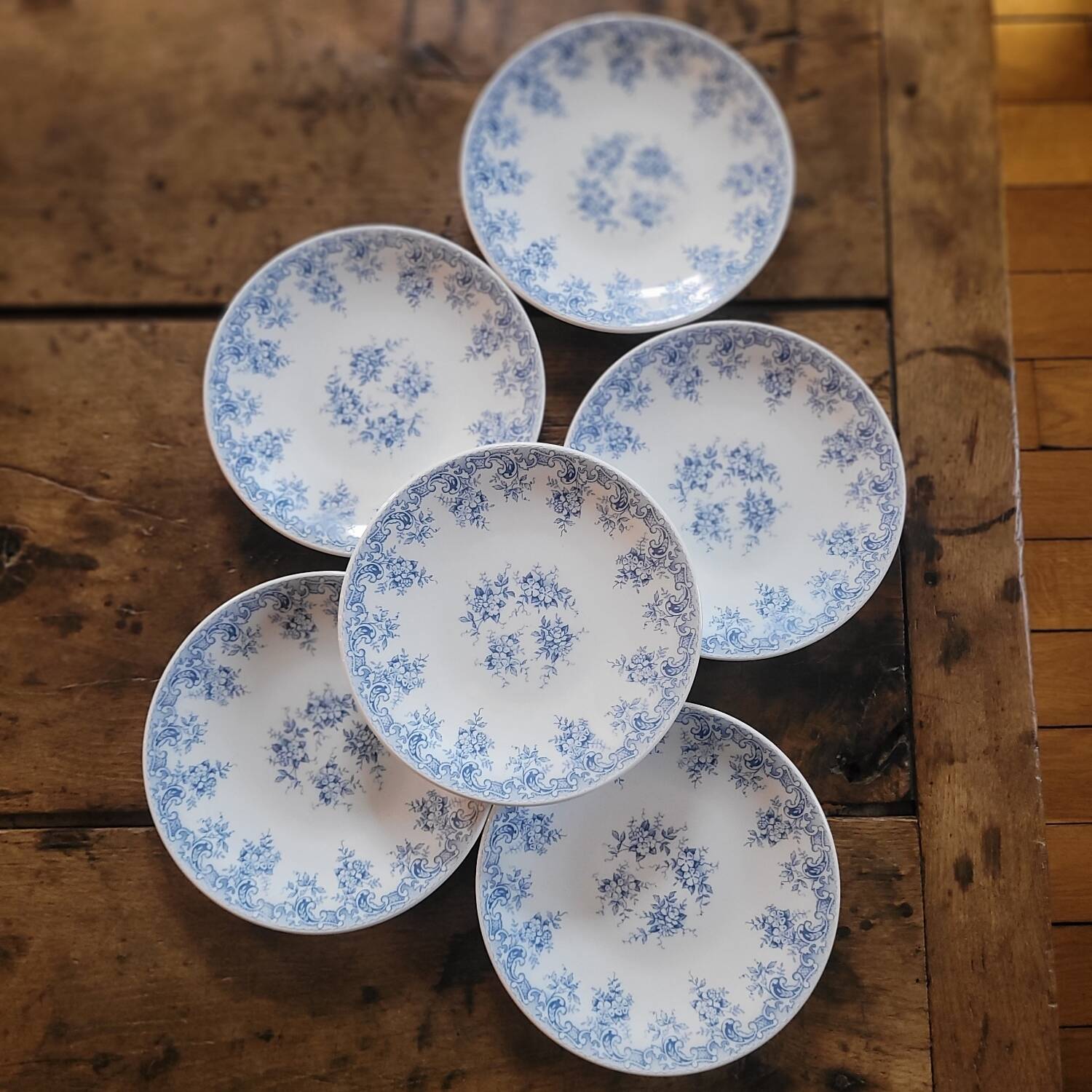 Rivanel blue opaline dessert plates – 1960s